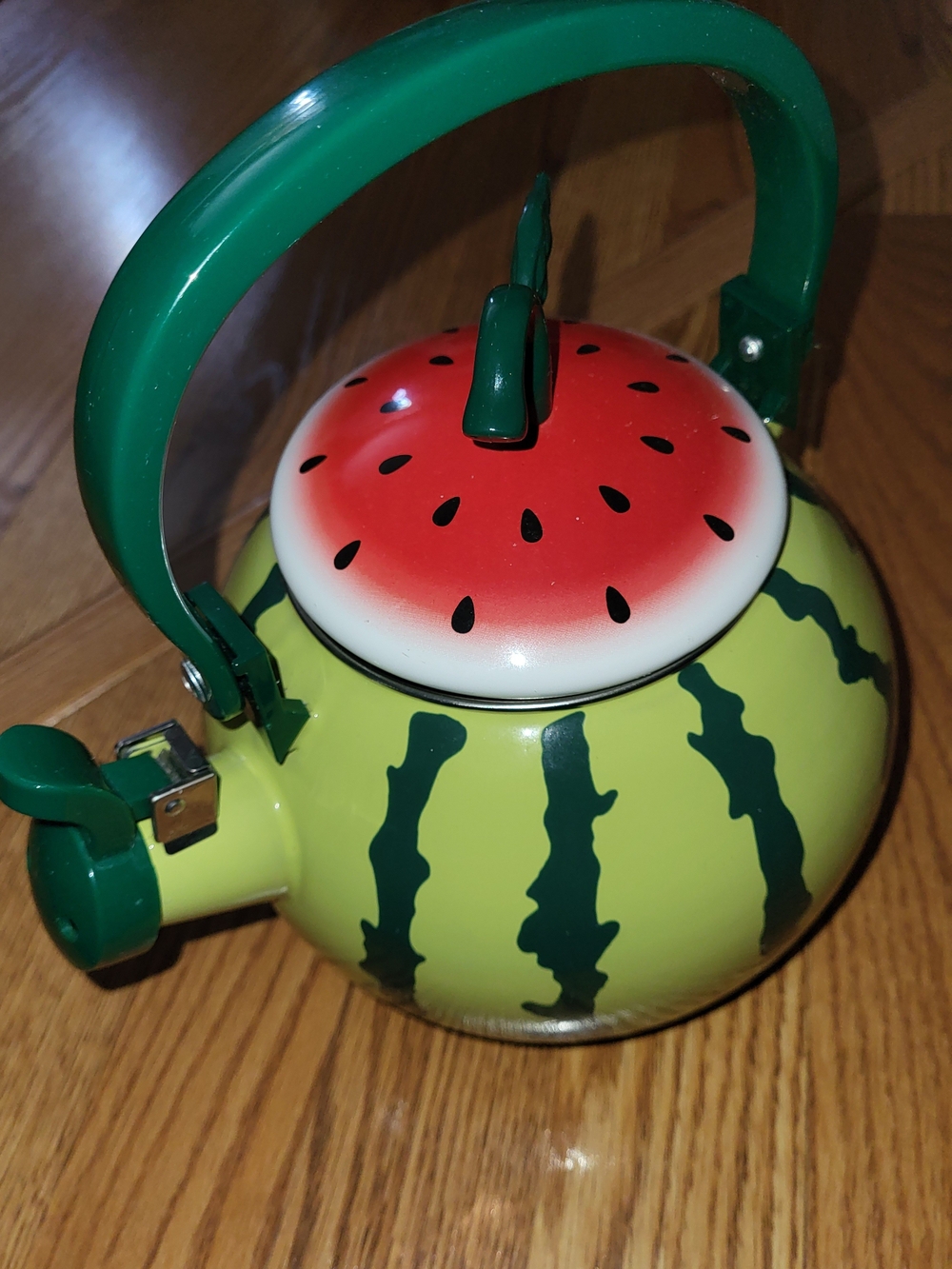 Whimsical Whistling Watermelon Stovetop Tea Kettle - Green & Red